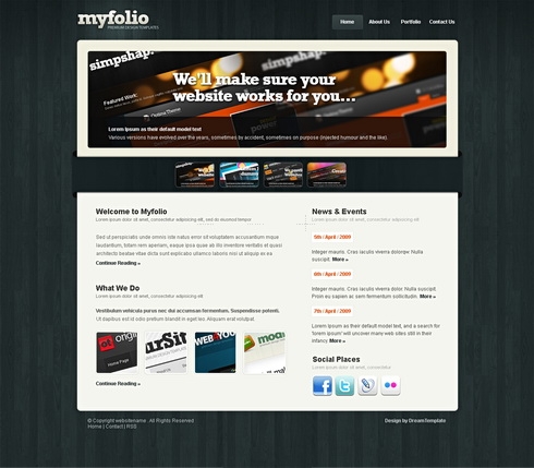 Template Image for Myfolio - Website Template