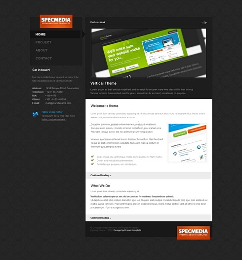 Template Image for Specmedia - HTML Template