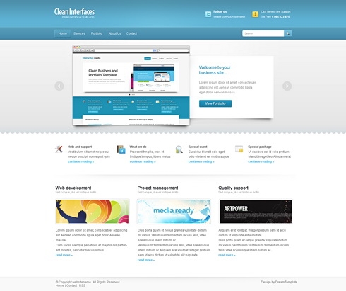 Template Image for CyanInterface - Website Template