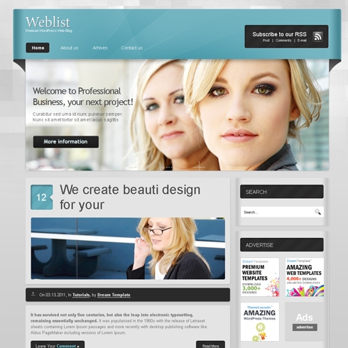 Template Image for WebList - WordPress Template