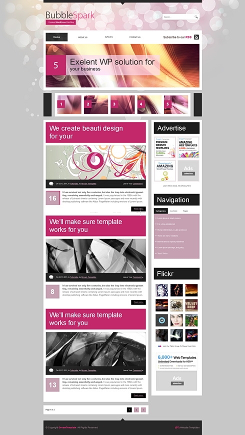 Template Image for BubblesPark - Website Template