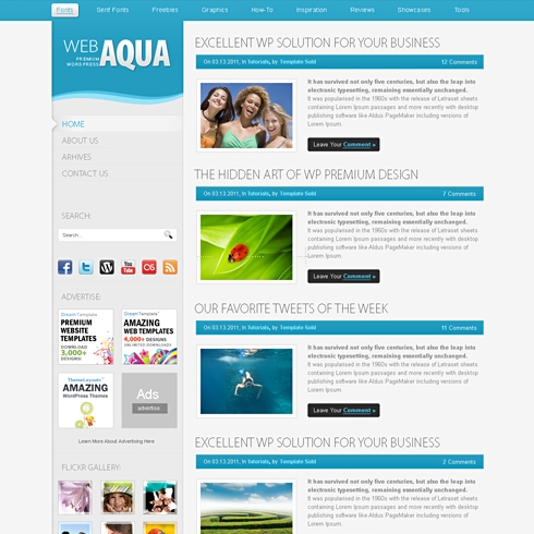 Template Image for Aqua - Website Template