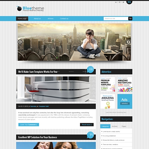 Template Image for BlueStripes - HTML Template