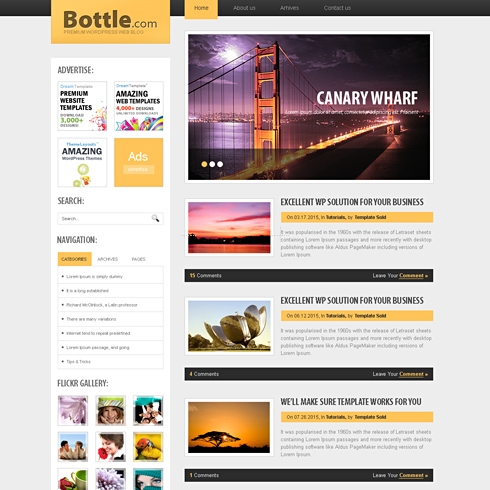 Template Image for BottleTop - HTML Template