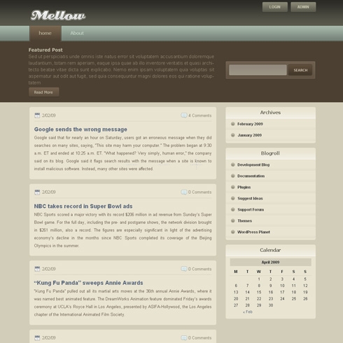 Template Image for Mellow - WordPress Theme