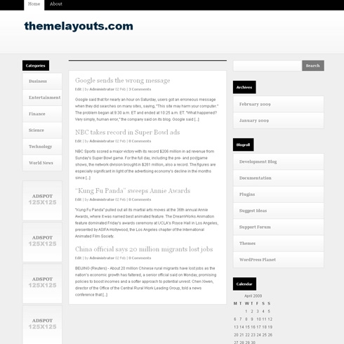 Template Image for GrayZine - WordPress Theme