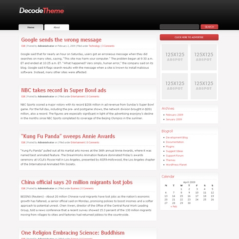 Template Image for Decode - WordPress Theme
