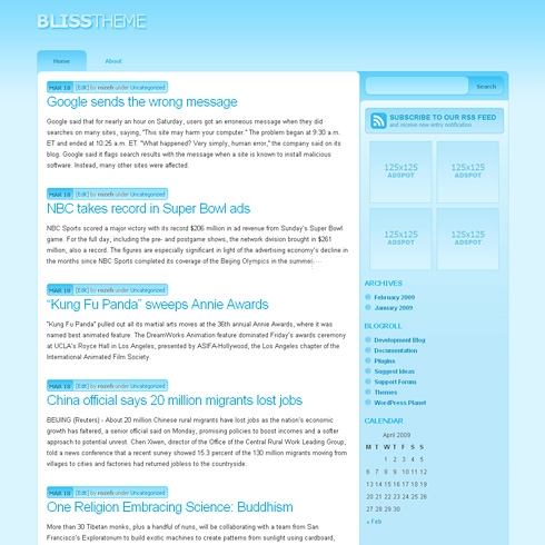 Template Image for BlissTheme - WordPress Theme