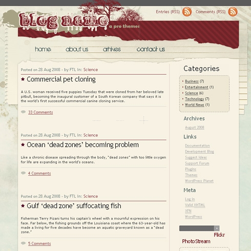Template Image for RedAutumn - WordPress Theme