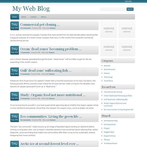 Template Image for BluenGray - WordPress Theme