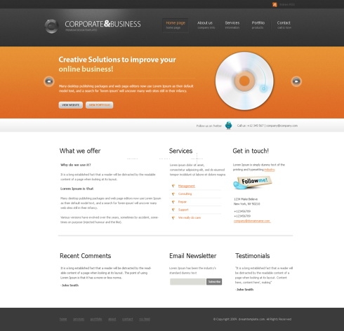 Template Image for OrangeBusiness  - HTML Template