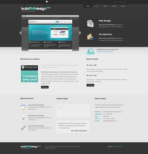 Template Image for GroovyOne - Website Template