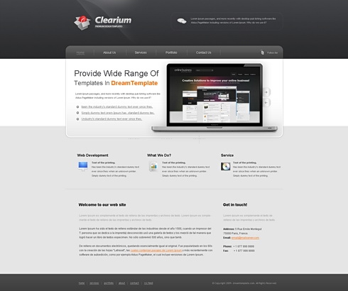 Template Image for Clearium - Website Template