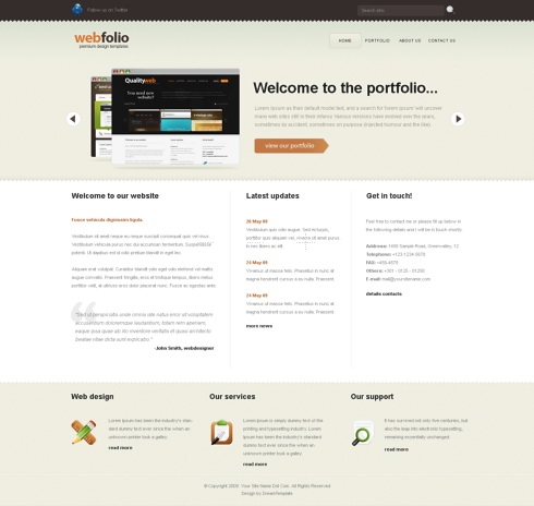 Template Image for WebFolio - Website Template